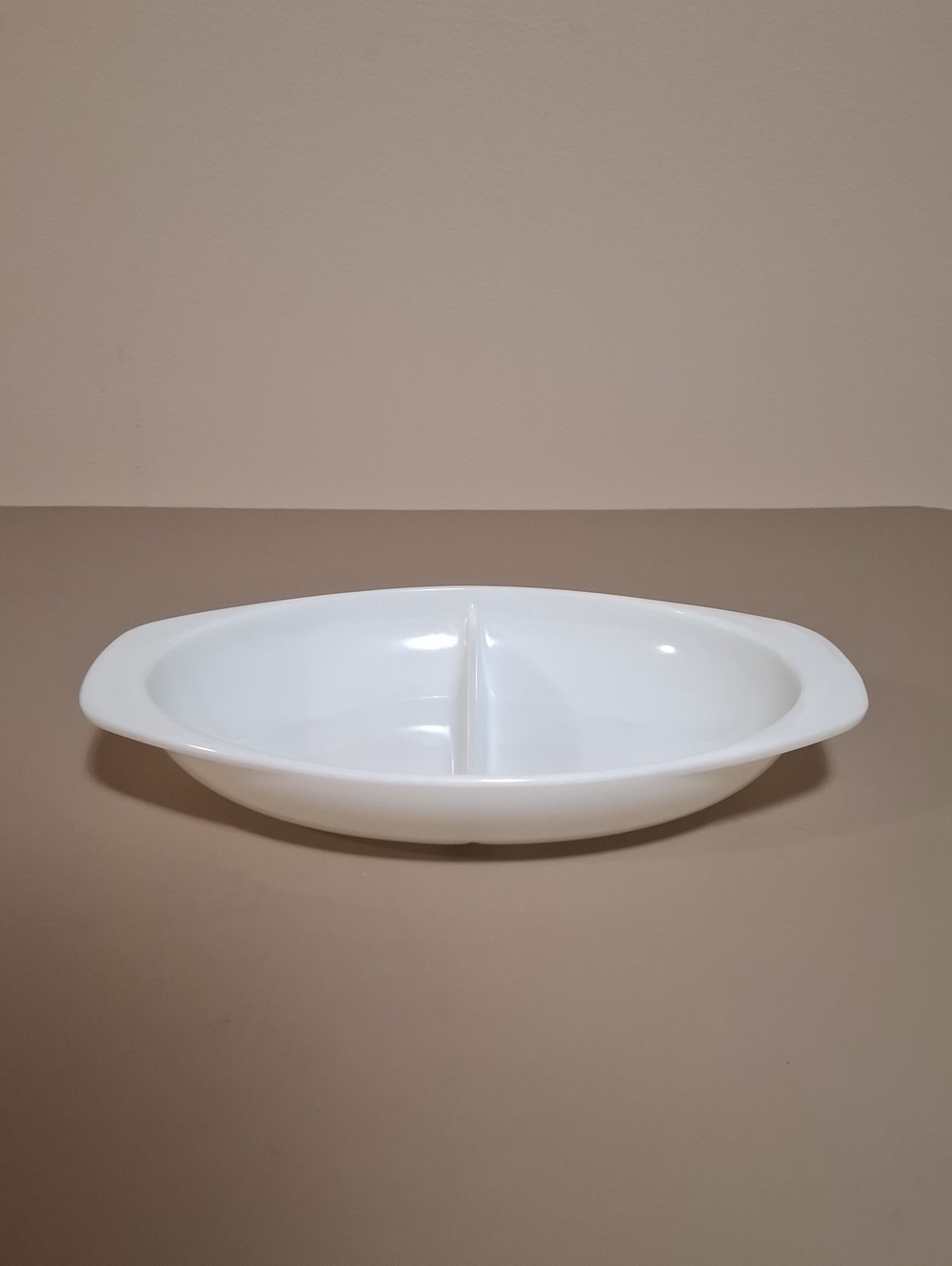 Vintage Pyrex 1083 White Divided Oval Dish 1 1/2 Quart Serving Party Platter
